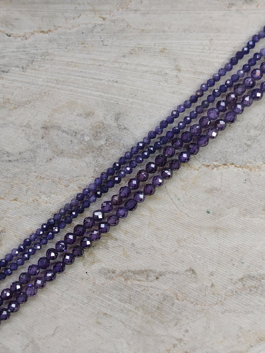 Faceted Purple Zircon Beads