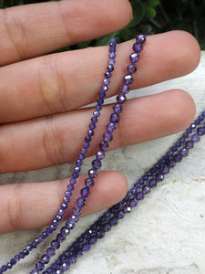 Faceted Purple Zircon Beads