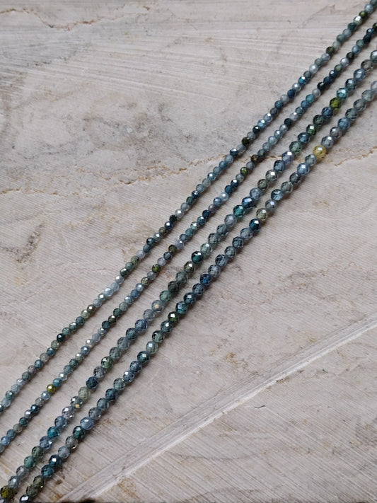 Faceted Aqua Zircon Beads