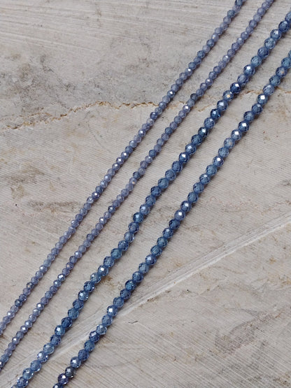 Faceted Indigo Zircon Beads