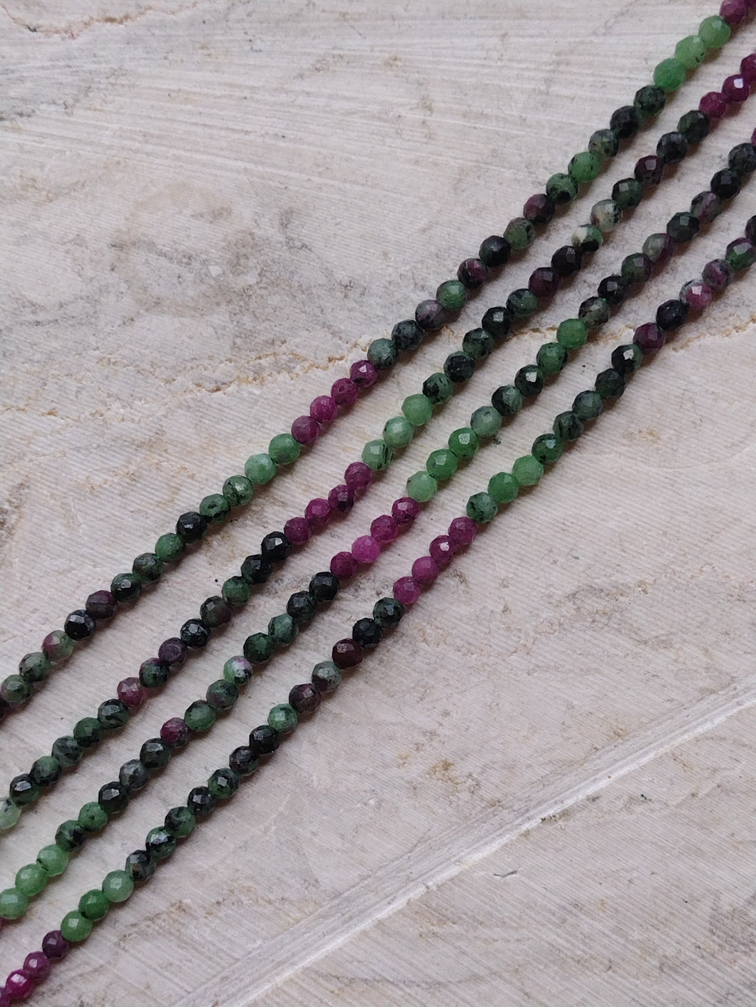 Faceted Ruby Zoisite Beads