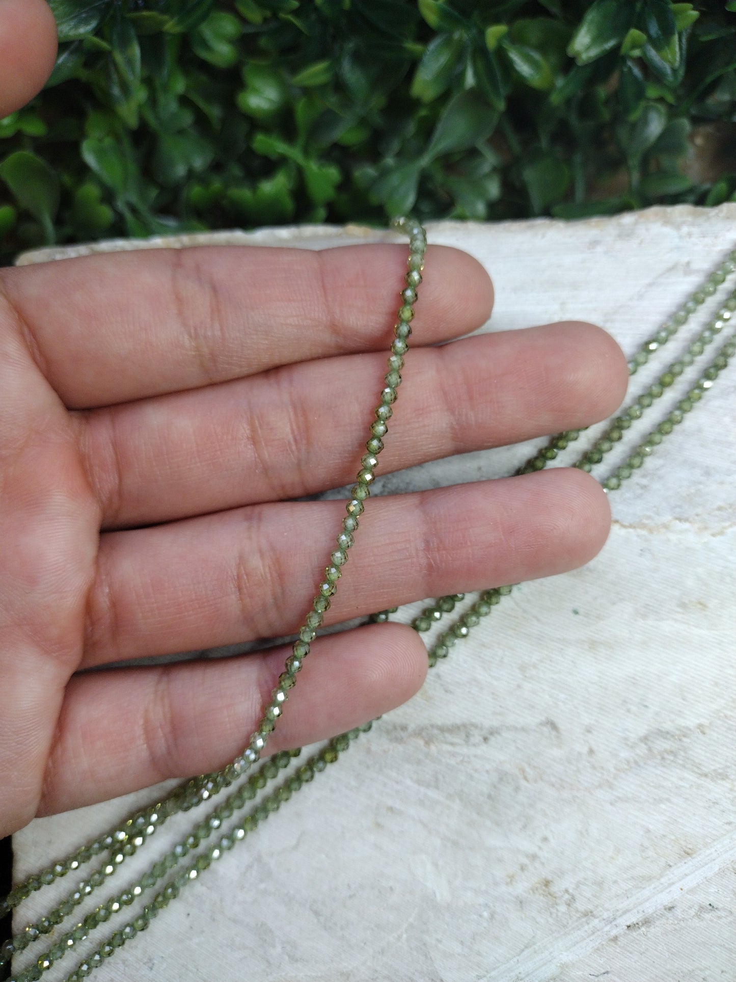 Faceted Olive Zircon Beads