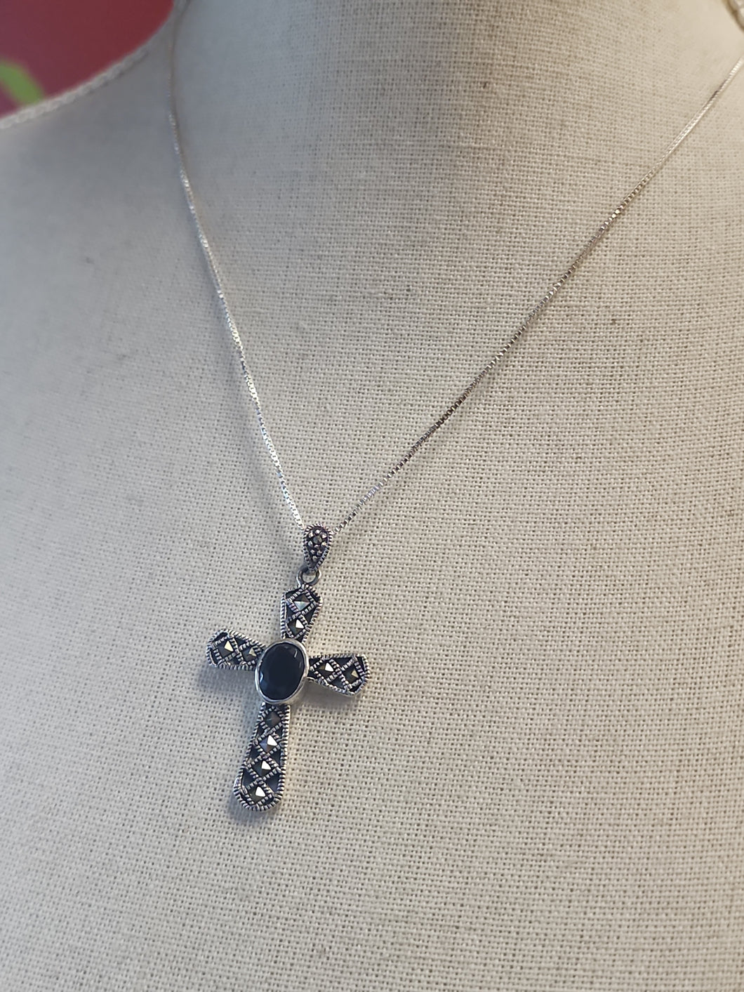 S.S. Marcasite Cross Necklaces
