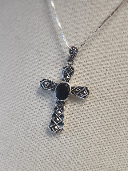 S.S. Marcasite Cross Necklaces