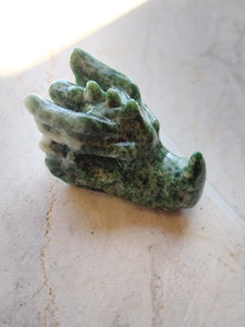 Special Value- Green Spot Jasper Dragon Head Figurines