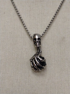 Stainless Steel Onyx Skull Necklaces