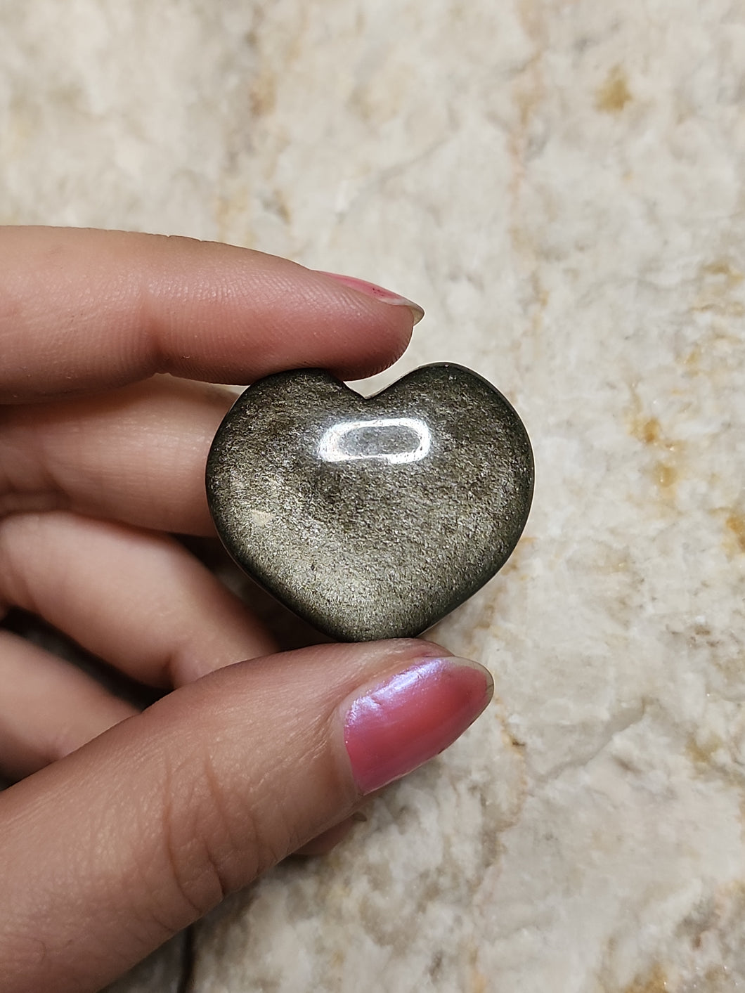 Mini Golden Sheen Obsidian Hearts