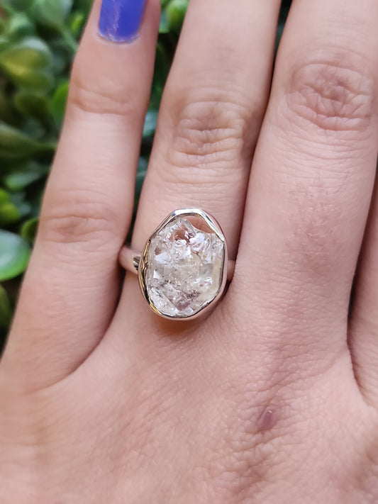 Sterling silver herkimer diamond ring available at wholesale and retail prices, only at our crystal shop in San Diego!