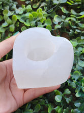 Load image into Gallery viewer, Selenite Heart Candle Holders
