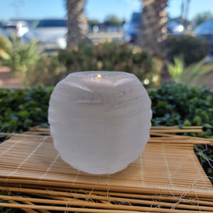 Selenite Beehive Candle Holders