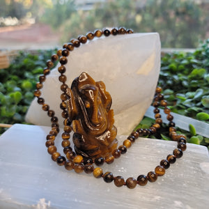 Tiger Eye Ganesha and Meditation Necklace Sets