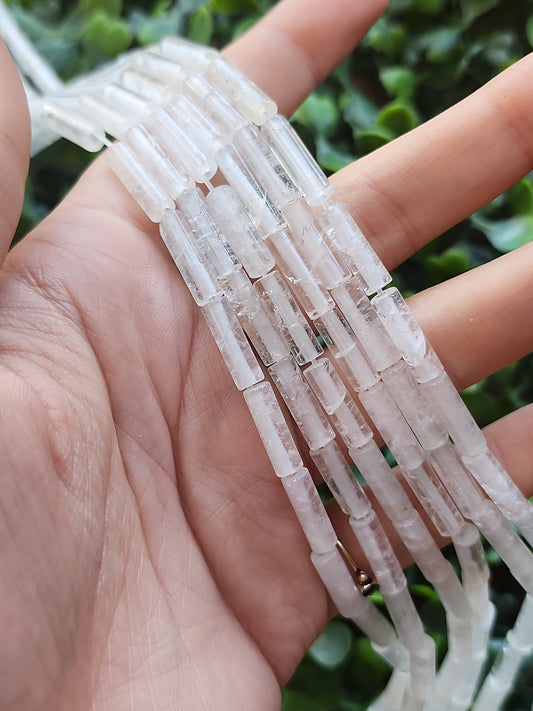 Clear Quartz Tube Beads