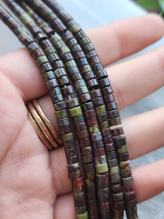 Dragon's Bloodstone Heishi Beads