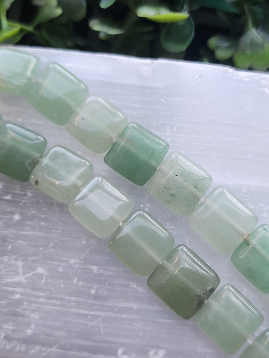 Green Aventurine Square Beads