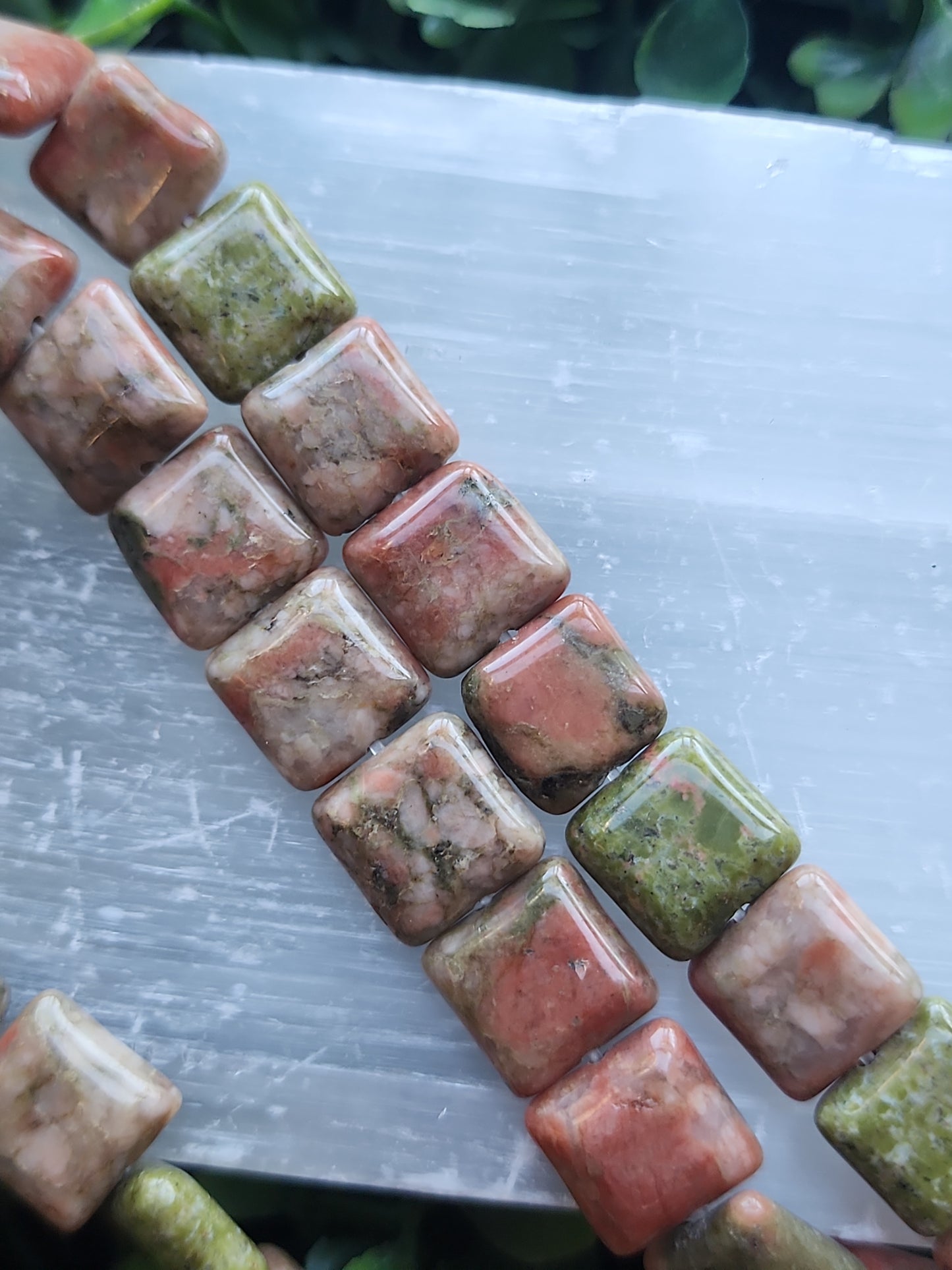 Unakite Square Beads