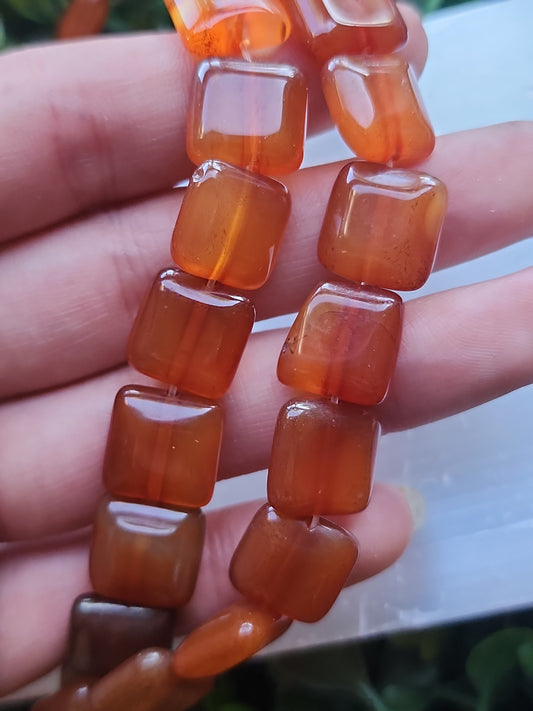 Carnelian Square Beads