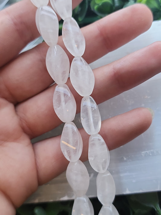 Clear Quartz Twist Beads