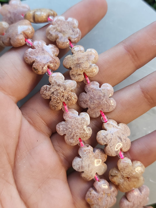 Flower Agate Flower Beads