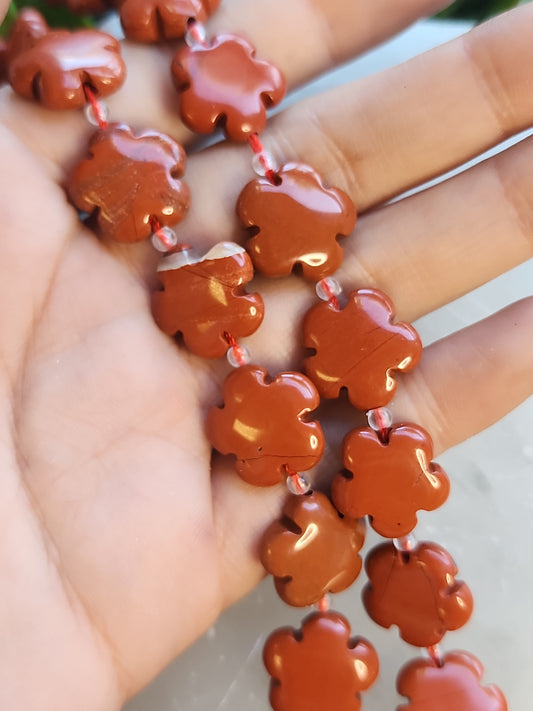 Red Jasper Flower Beads