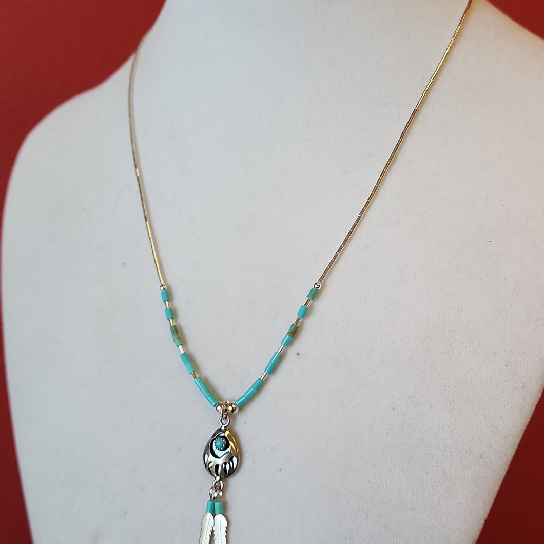 S.S. Turquoise Liquid Silver Necklaces