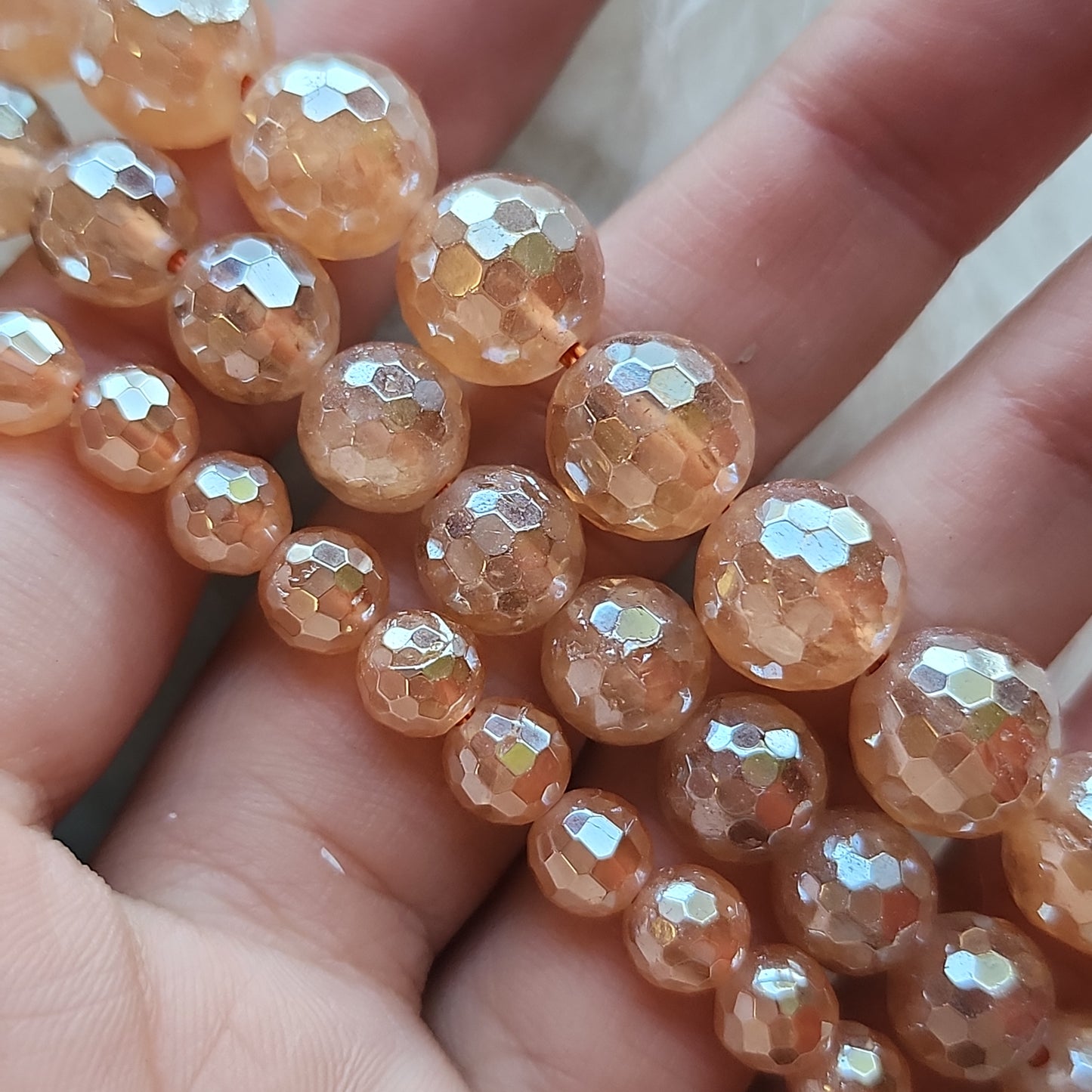 Faceted Champagne Quartz Beads