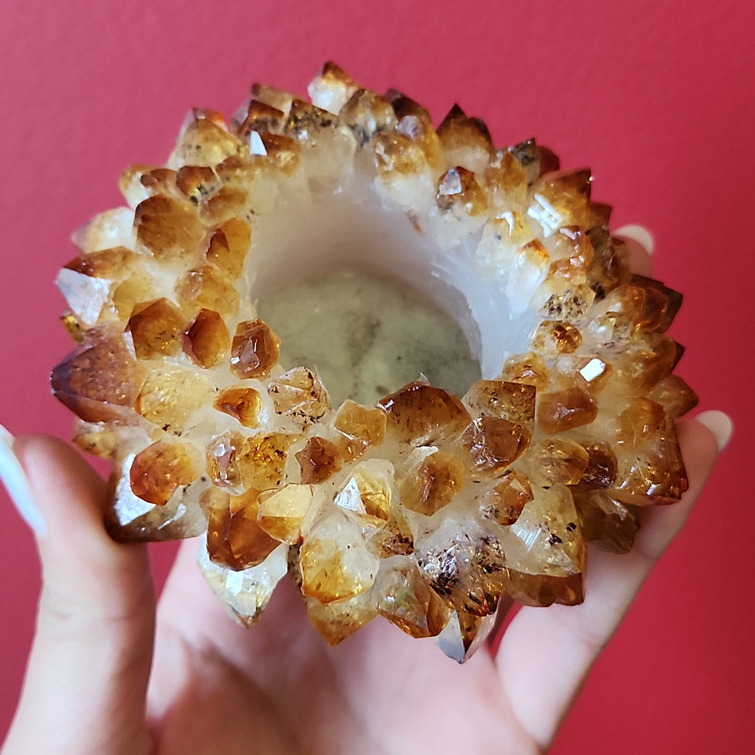 Flower Citrine Candle Holders