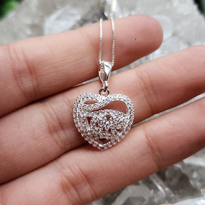 S.S. Cubic Zirconia "Love" Necklaces