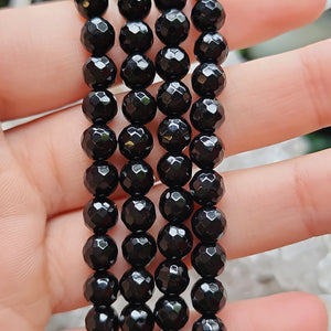 Faceted Black Onyx Beads