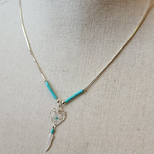 Load image into Gallery viewer, S.S. Liquid Silver Turquoise Dream Catcher Necklaces
