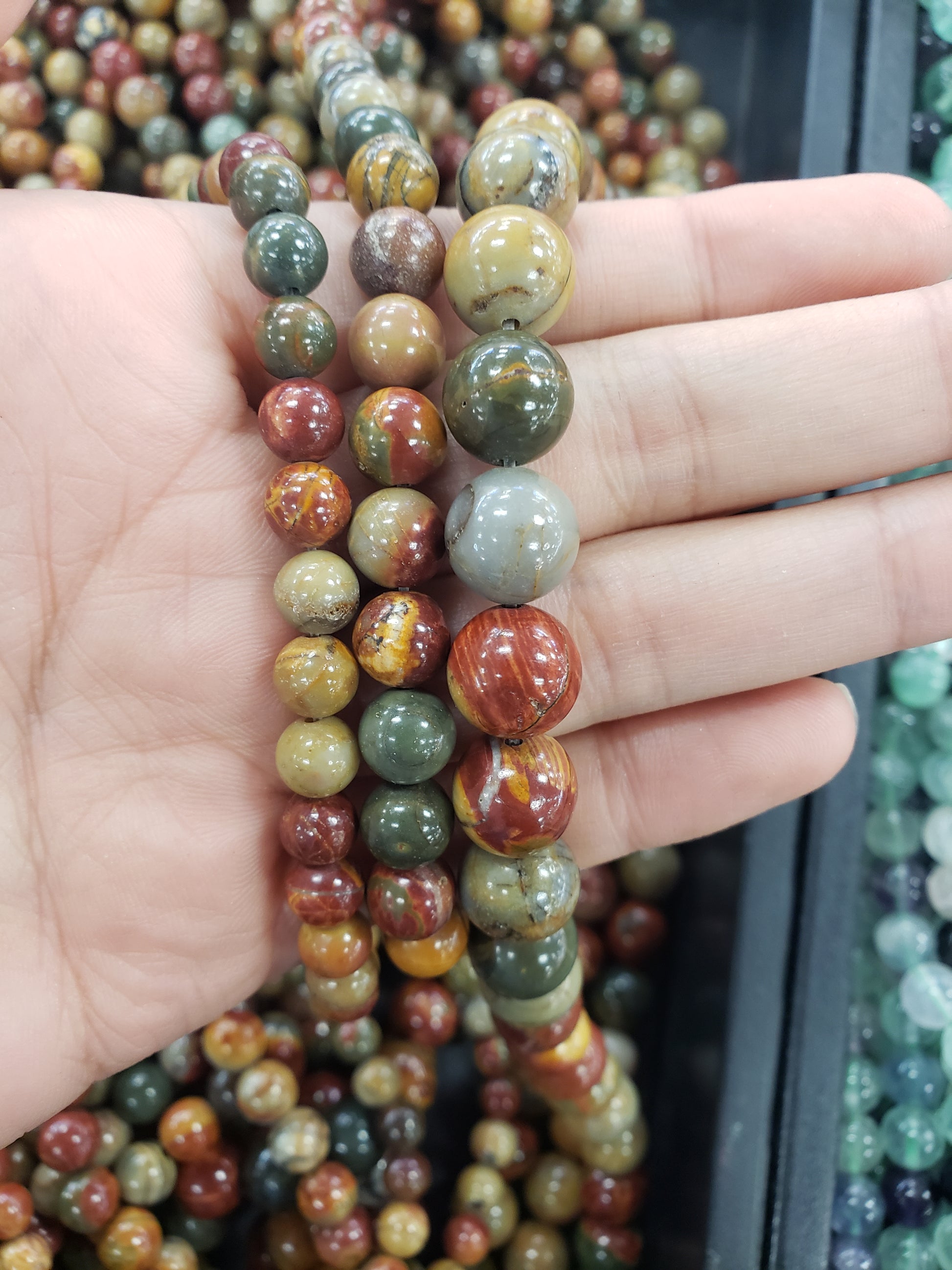 Crafting supplies such as red creek jasper beads available at wholesale and retail prices, only at our crystal shop in San Diego!