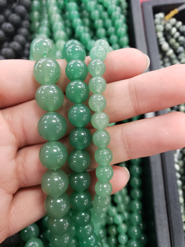 Crafting supplies such as green aventurine beads available at wholesale and retail prices, only at our crystal shop in San Diego!