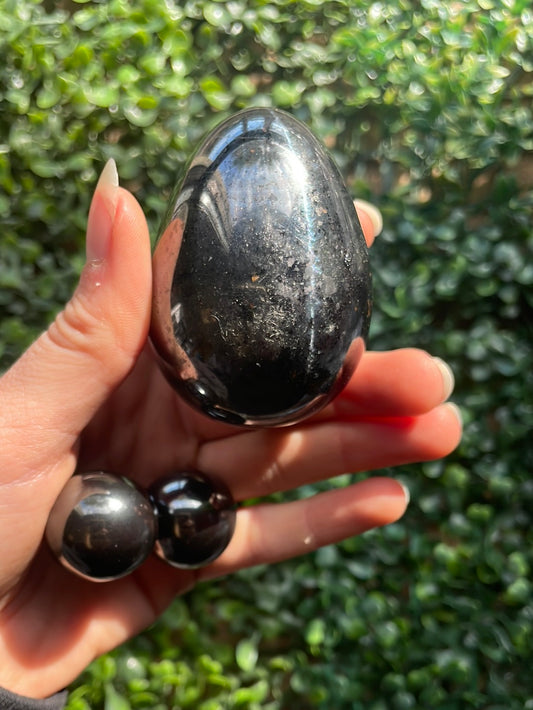 Hematite Egg and Sphere Sets