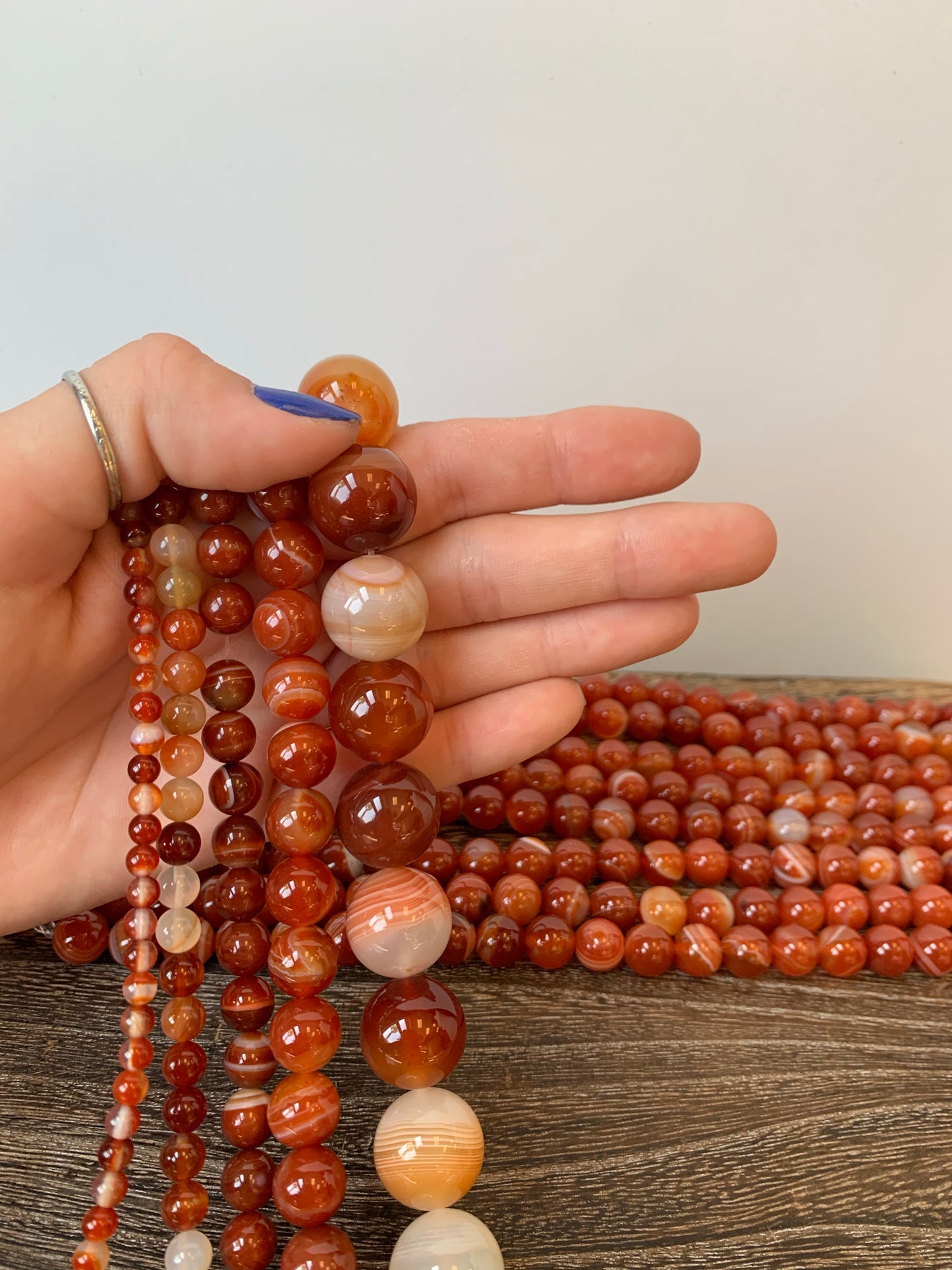Red Banded Agate Beads