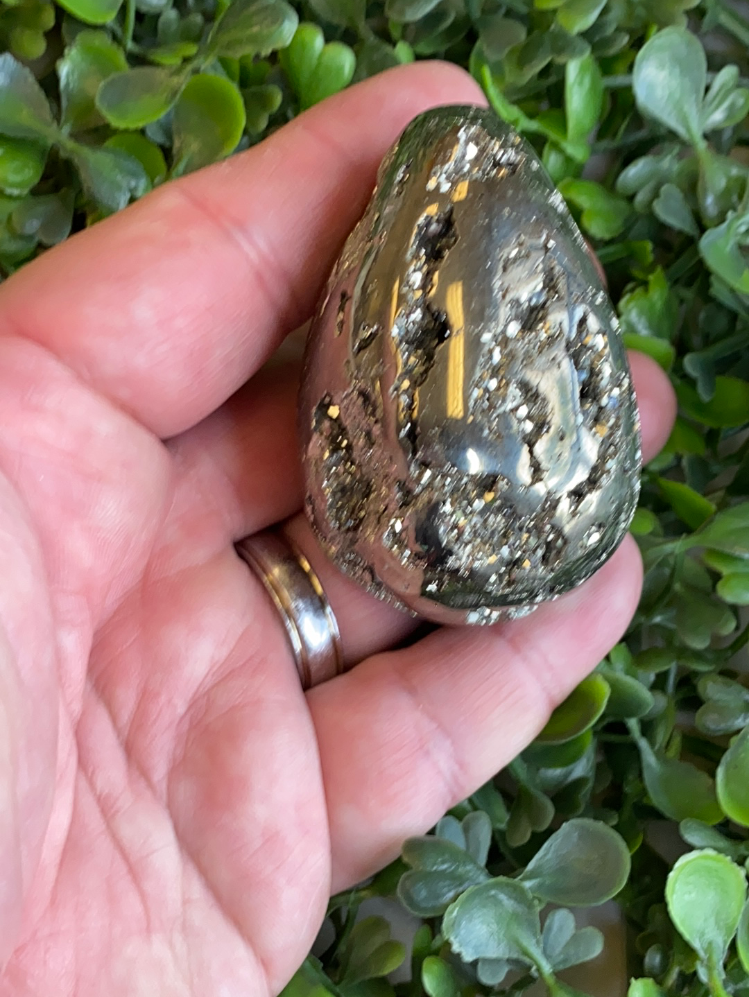 Pyrite egg available at wholesale and retail prices, only at our crystal shop in San Diego!