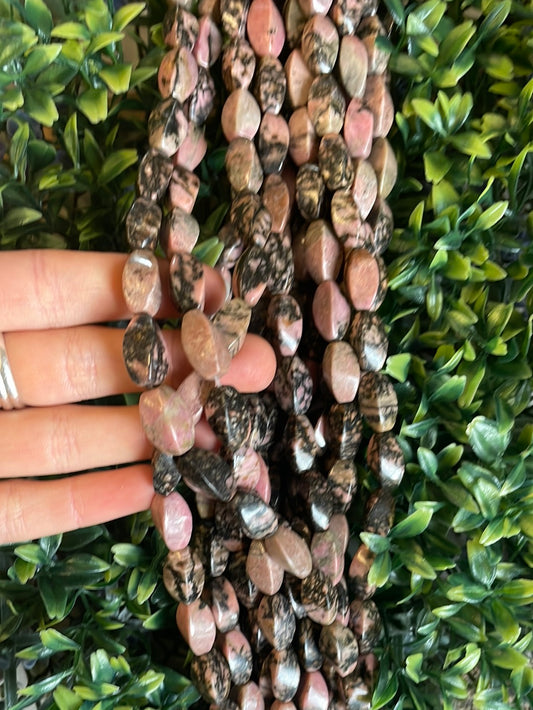 Rhodonite Twist Beads