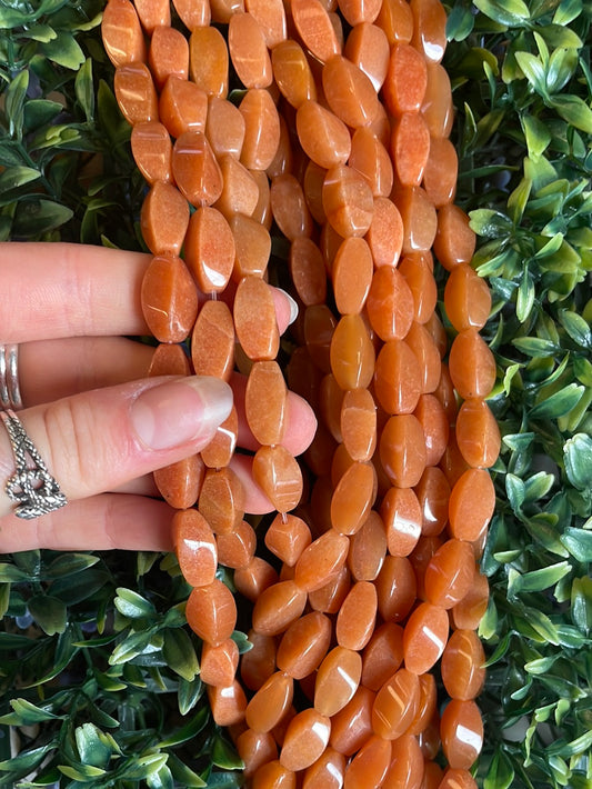 Red Aventurine Twist Beads