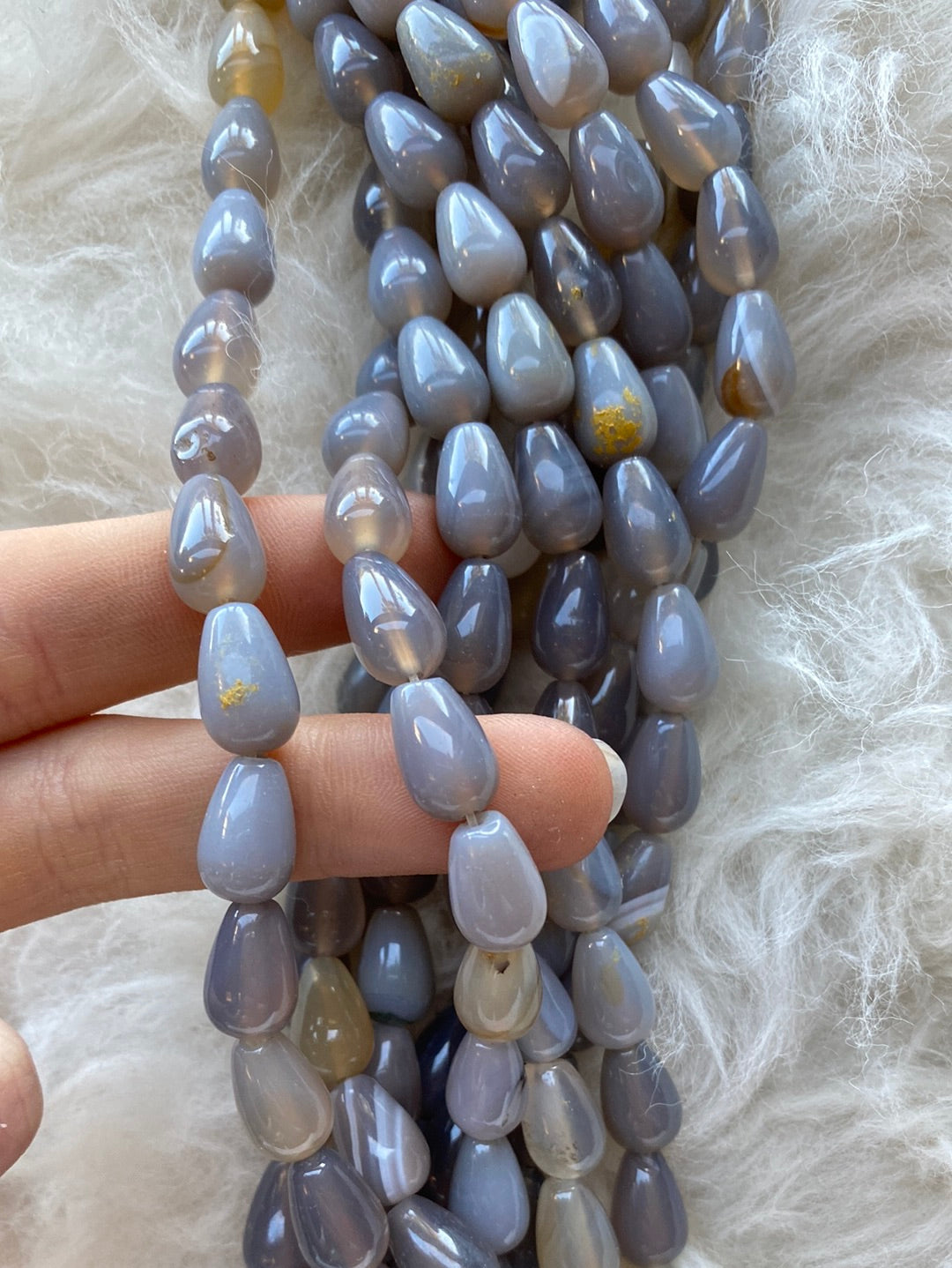 Crafting supplies such as agate teardrop beads available at wholesale and retail prices, only at our crystal shop in San Diego!
