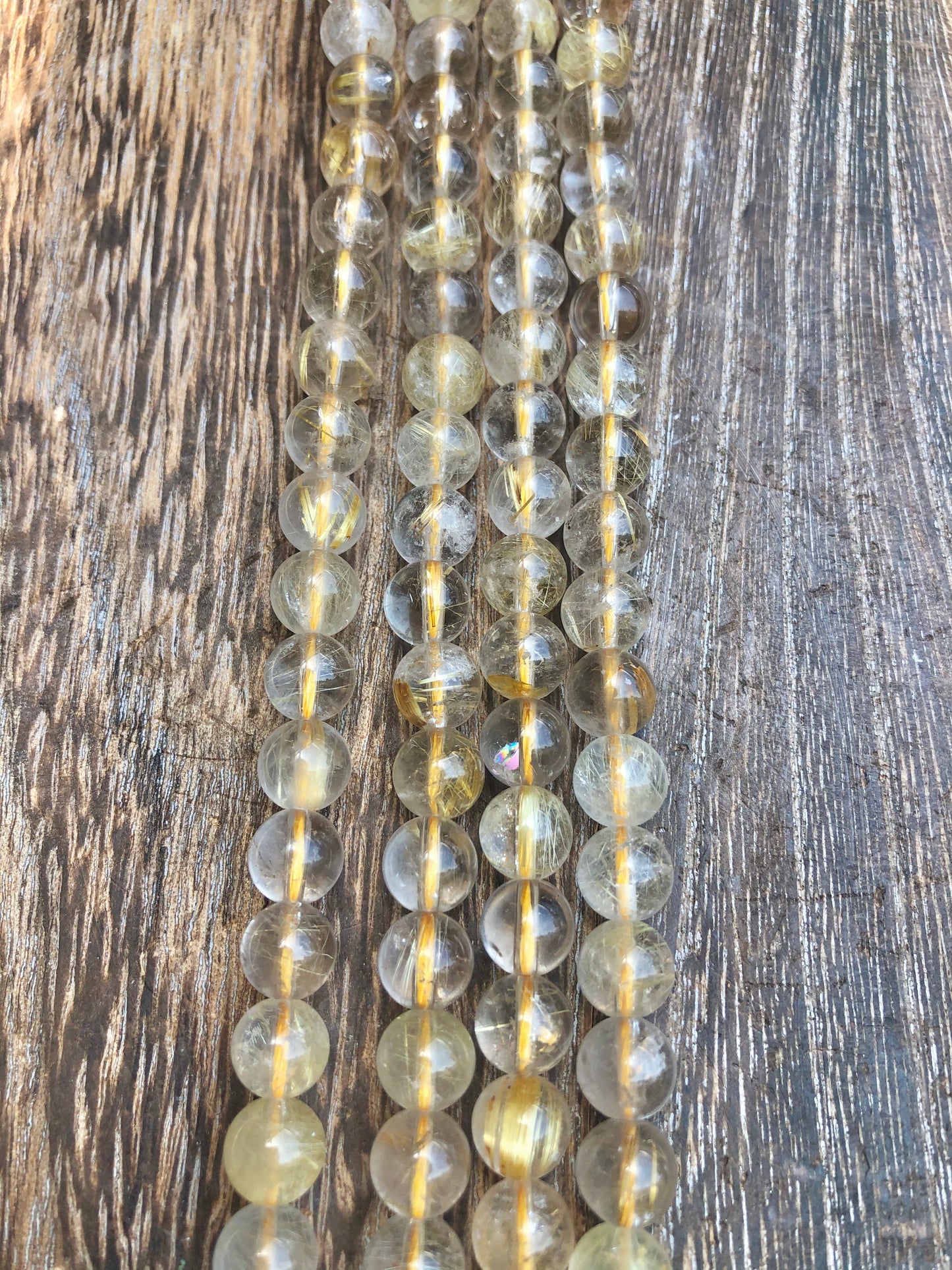 Gold Rutilated Quartz Beads