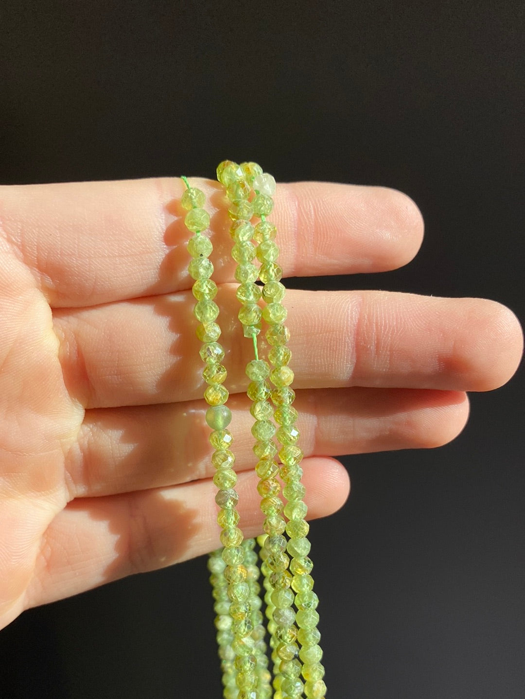 Crafting supplies such as peridot beads available at wholesale and retail prices, only at our crystal shop in San Diego!