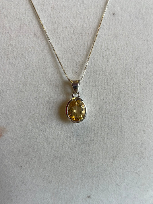 Sterling silver citrine necklace available at wholesale and retail prices, only at our crystal shop in San Diego!