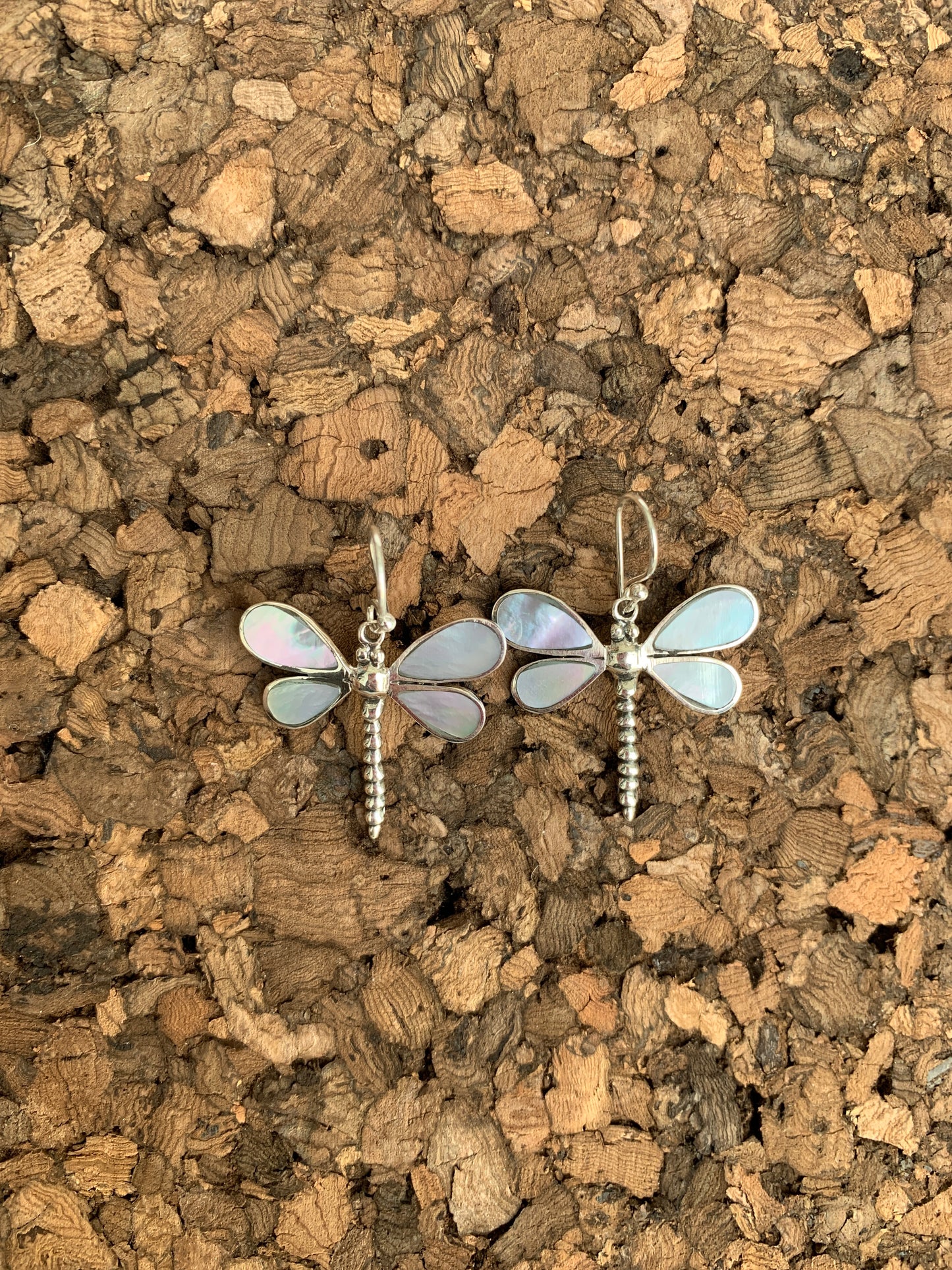 S.S. Mother of Pearl Dragonfly Dangly Earrings