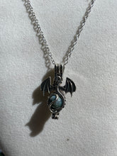 Load image into Gallery viewer, Moss Agate Dragon Necklaces
