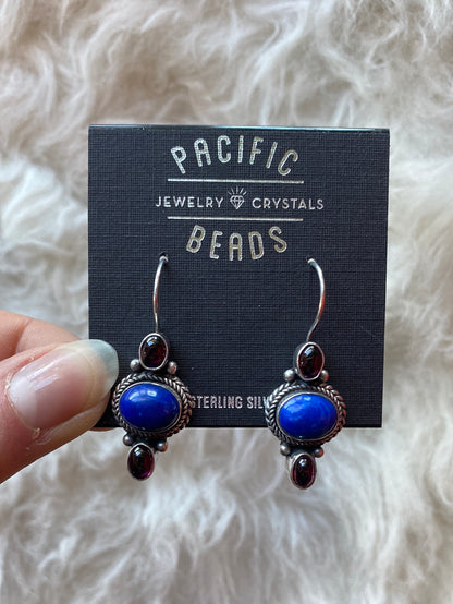 S.S. Lapis Lazuli and Garnet Earrings