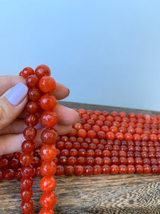 Faceted Fire Agate Beads